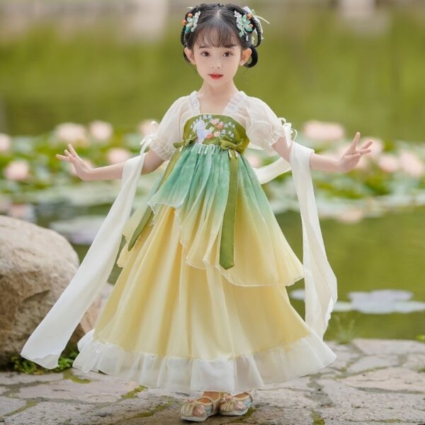 customize embroidery Logo Girl Traditional Chinese Dress School Dress