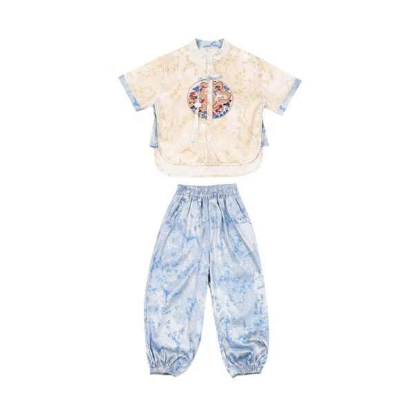 Chinese Hanfu For Boy Girl's Dress Short Sleeve, Customize Kids Team Logo or name for free - Image 6
