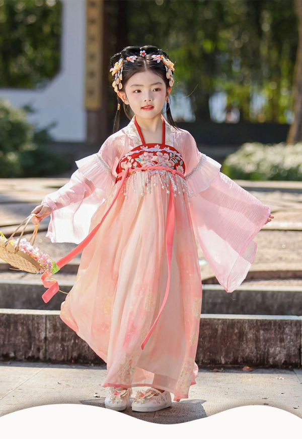 Children's Hanfu From China Chinese-style Small Dress Retro Embroidered Flowing Long Dress Spring - Image 9