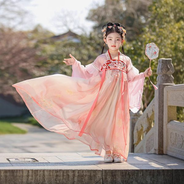 Children's Hanfu From China Chinese-style Small Dress Retro Embroidered Flowing Long Dress Spring - Image 3