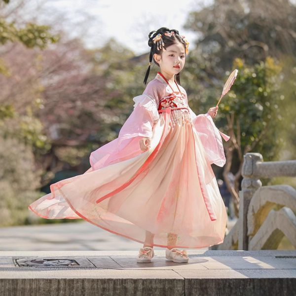 Children's Hanfu From China Chinese-style Small Dress Retro Embroidered Flowing Long Dress Spring - Image 2