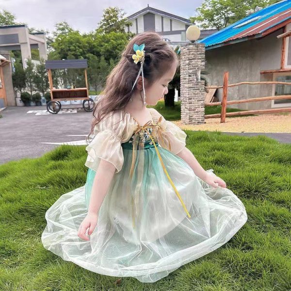 Elegant Short Sleeve Girls Ancient Chinese Traditional Hanfu Stage Performance Tang Suit  Kids' Hanfu Traditional Chinese Garments ﻿ - Image 3