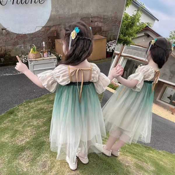 Elegant Short Sleeve Girls Ancient Chinese Traditional Hanfu Stage Performance Tang Suit  Kids' Hanfu Traditional Chinese Garments ﻿ - Image 4