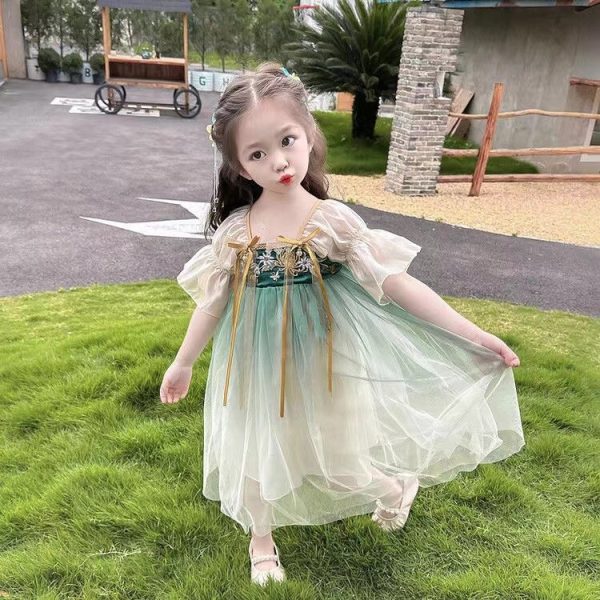 Elegant Short Sleeve Girls Ancient Chinese Traditional Hanfu Stage Performance Tang Suit  Kids' Hanfu Traditional Chinese Garments ﻿ - Image 5