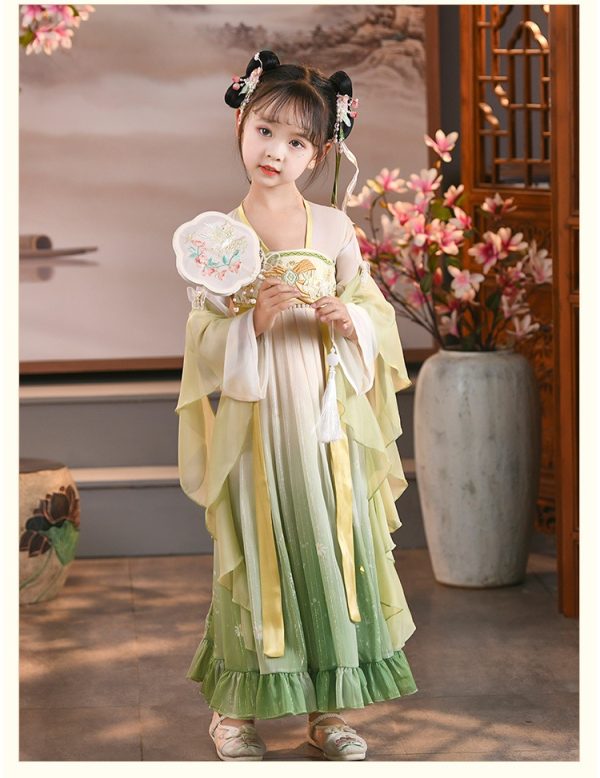 Girls' Hanfu Costume Summer Fairy Children's Ancient New Chinoiserie Dress Chinese Style Dress Kids' Hanfu Traditional Chinese Garments - Image 6