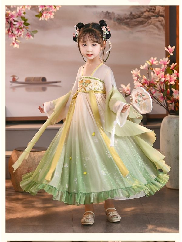 Girls' Hanfu Costume Summer Fairy Children's Ancient New Chinoiserie Dress Chinese Style Dress Kids' Hanfu Traditional Chinese Garments - Image 2