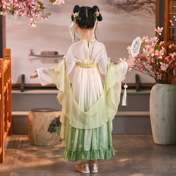Girls' Hanfu Costume Summer Fairy Children's Ancient New Chinoiserie Dress Chinese Style Dress Kids' Hanfu Traditional Chinese Garments - Image 3