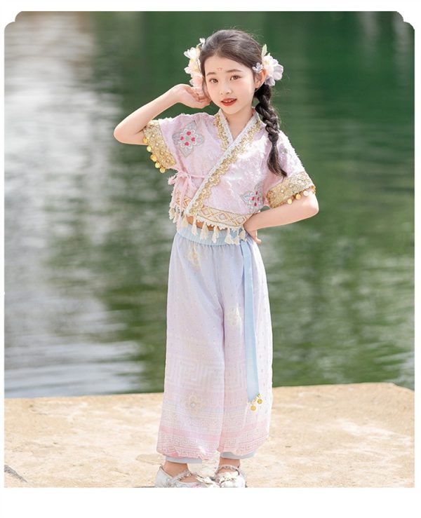 Print Name for the Dai Nationality Sets Vintage Hanfu Dress  Princess Dress Kids Modern Hanfu - Image 8