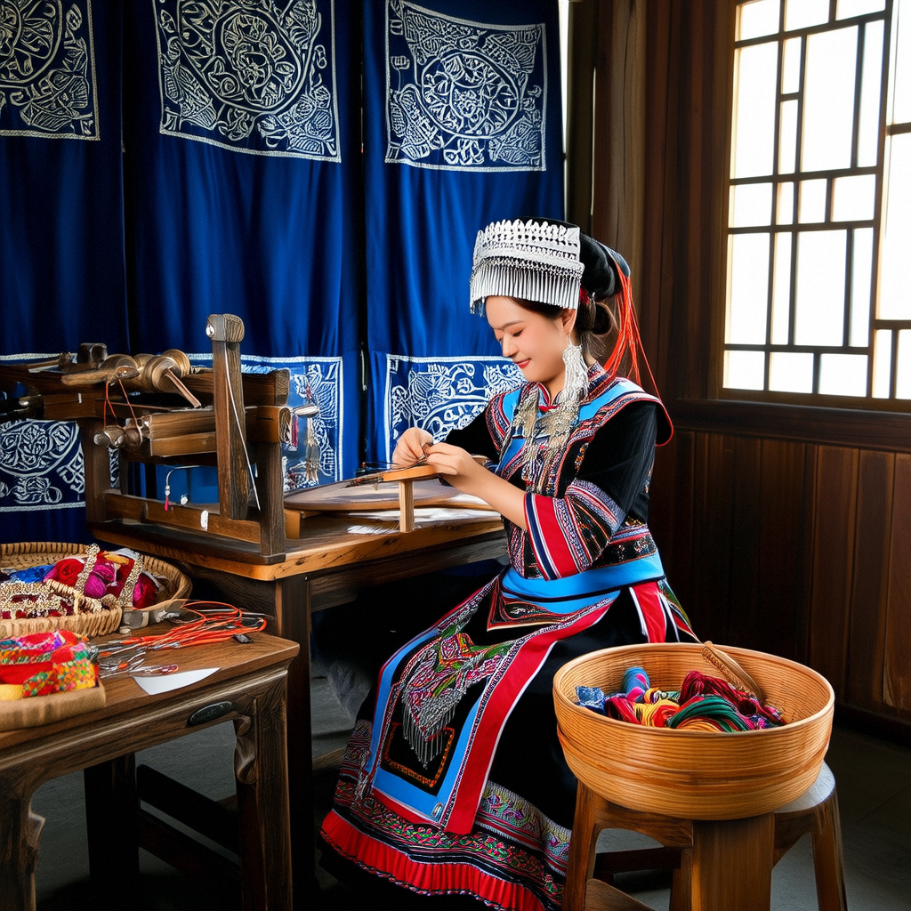 The Miao Nationality Clothing Printing Personalize Name or Logo