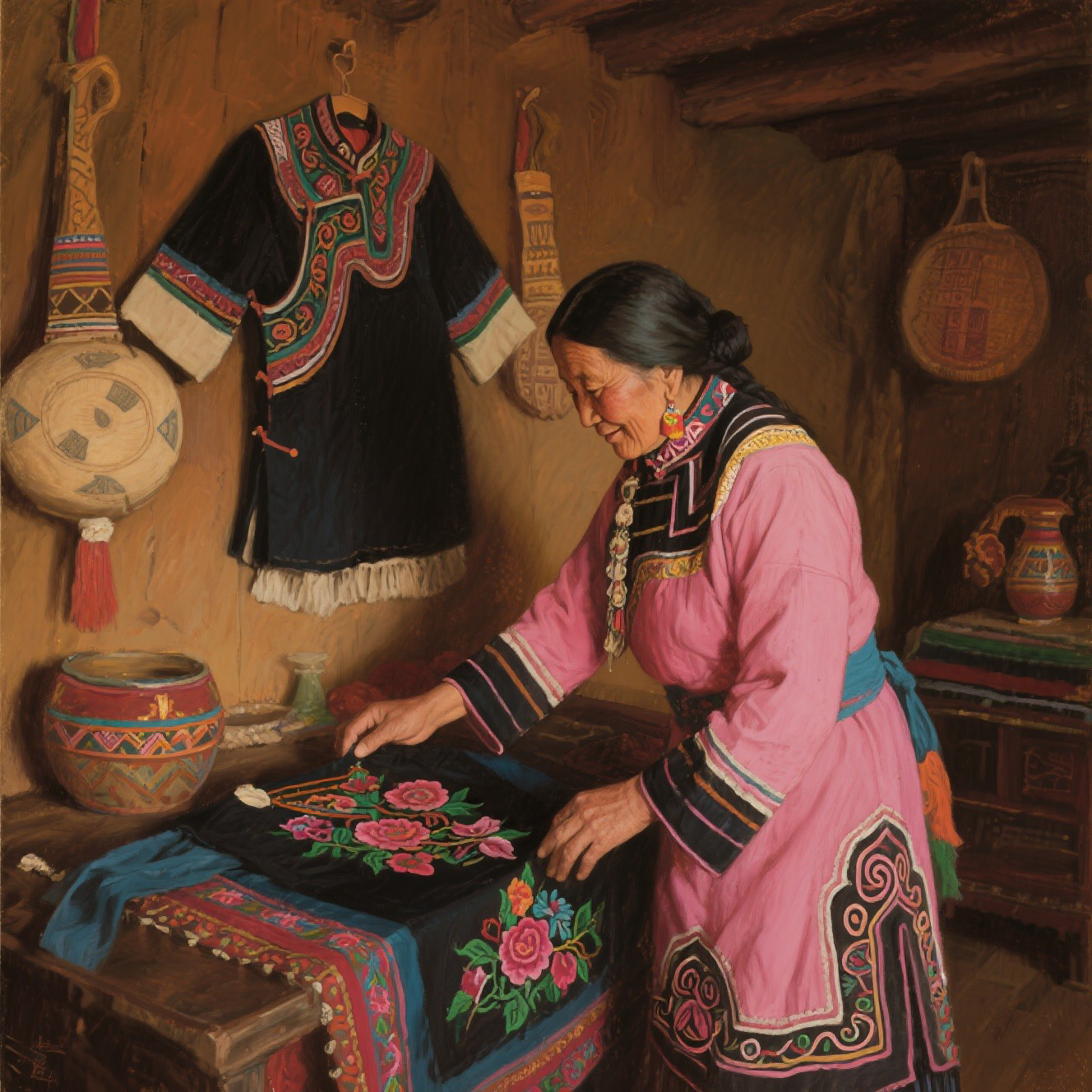 The Miao Nationality Clothing Printing Personalize Name or Logo